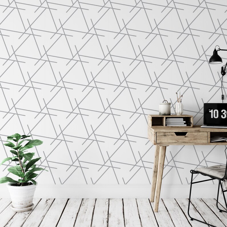 Peel and Stick Wallpaper Simple Abstract Pattern Minimal Style Etsy