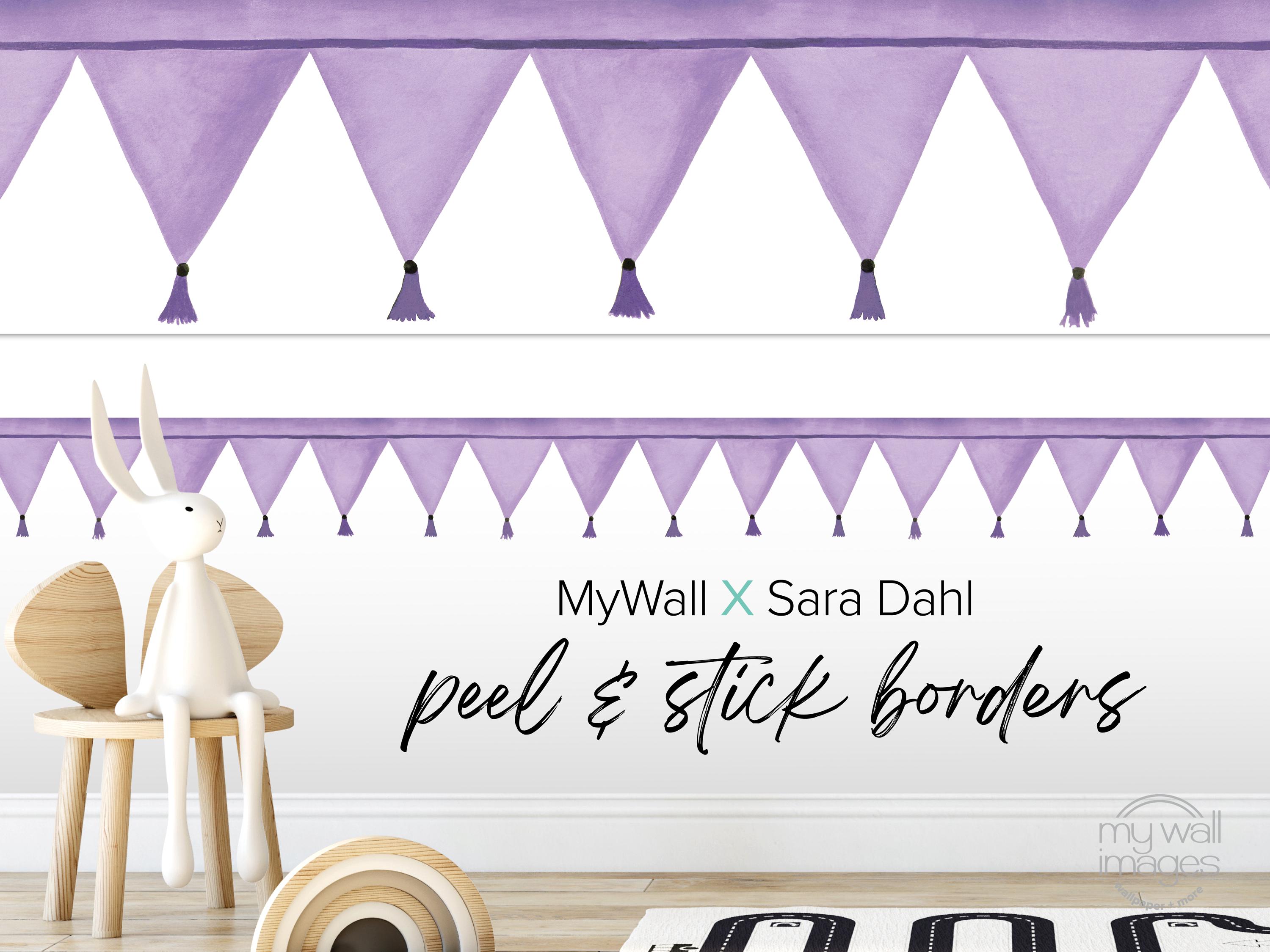 Toki Border Violet Purple Valance Wall Border: Peel & Stick Removable Decal ...