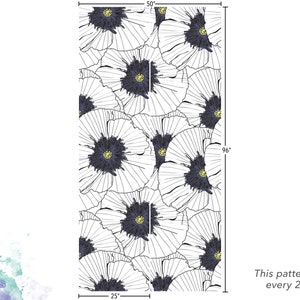 Black & White Gold Floral Removable Wallpaper, Wall Art, Peel and Stick Wallpaper, Dining Room, Wall Mural, Room Decor, Accent Wall MW1034 image 4