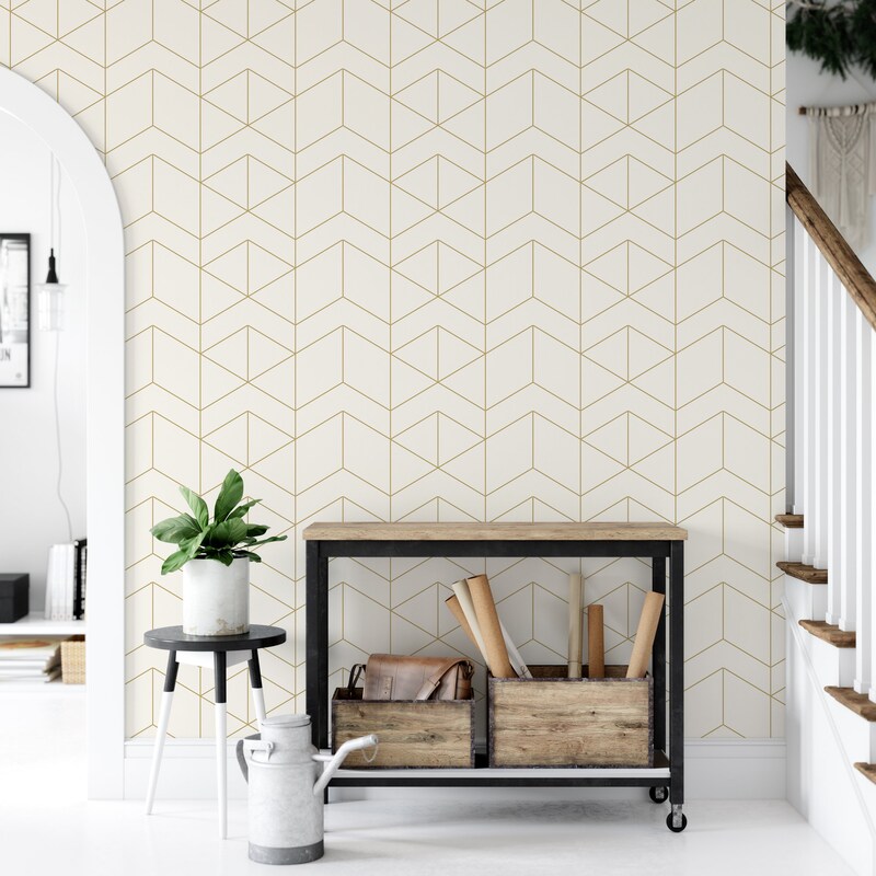 Gold Peel and Stick Wallpaper - Etsy