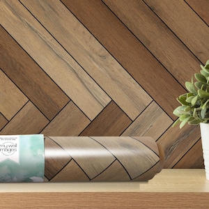 Wood Texture Horizontal Herringbone Removable Wallpaper, Wall Art, Peel and Stick Wallpaper, Wall Mural, Accent Wall, Wood Wallpaper, MW1580
