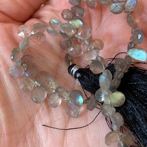 6 poires Labradorite briolettes à facettes 6,1mm/ 6,5mm x 6 perles, gemme forme poire facette naturelle image 3