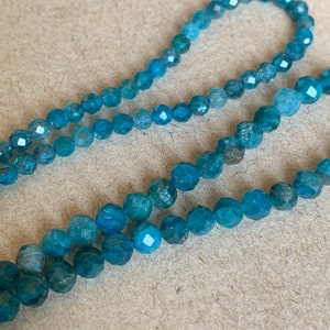 Blue apatite 3 mm faceted, 10 faceted natural gem beads 3mm blue tones, apatite natural stone