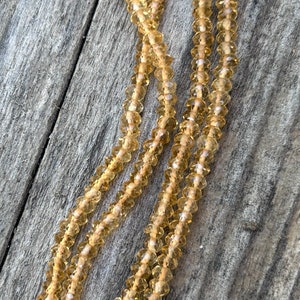 10 Citrin-Perlen, 3 mm, facettierte Rondelle, handgeschliffener gelber Halbedelstein Bild 3
