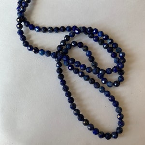 Lapis Lazuli bleue 3,3mm facettée, 10 perles facettes gemme naturelle tons bleus, Lapis Lazul pierre naturelle image 4