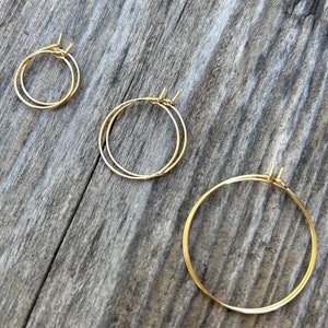 10 pièces Créoles en acier inoxydable doré, supports de boucles d'oreilles anneaux ronds, 15mm / 20mm / 25mm / 30mm image 10