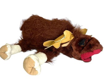 Vintage 1981 Mary Johnson Moose Renne Marionnette à main 19" floue expressive RARE
