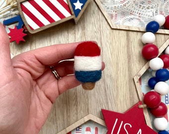 Felt Popsicle Car Air Freshener: Red White Blue Essential Oil Diffuser