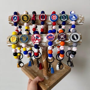Honkbalpolsbandjes – Siliconen kralen, zwarte sluiting, Spring Training fanartikelen - honkbalfan - sportcadeaus - elastische polsbandjes
