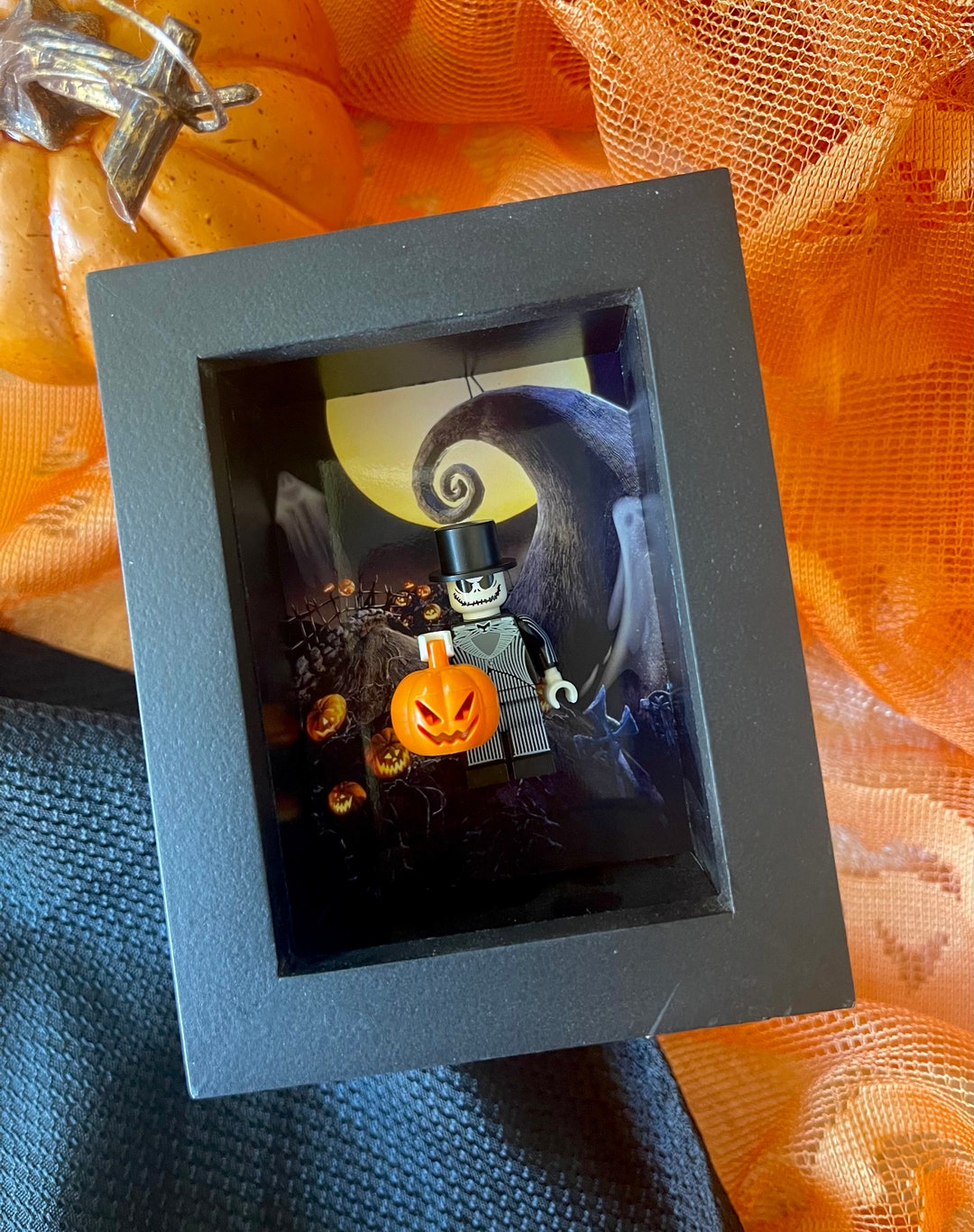 Jack Skellington Pumpkin 3x4 Lego Shadow Box Lego Minifigures Nightmare