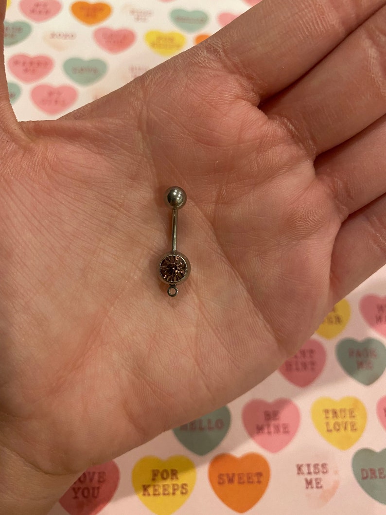 red heart Valentine\u2019s Day present purple pink surgical steel Valentine\u2019s Day heart belly button ring love is in the air