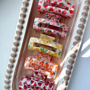 Fruit claw clips- hair clips- hair accessories- pineapples- oranges- watermelon- summer accessories- lemons- limes- strawberries- claw clips
