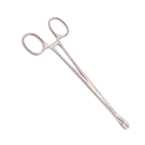 6.2" Mini Forester Slotted Forceps Clamp Piercing Tool Stainless Steel