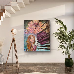 Il fiorista - Acrilico originale su tela 80 x 100 cm dipinto a mano