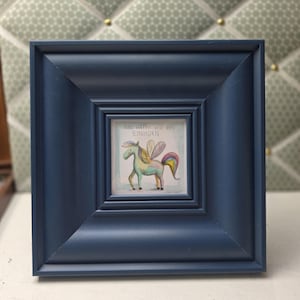 Unicorn - hand-painted watercolor painting 25 x 25 cm with frame