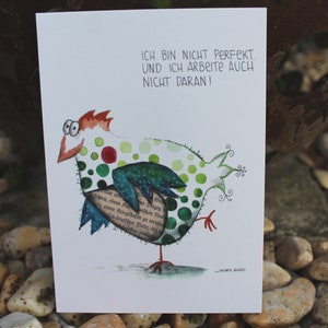 Postkarte "Perfekt" limitierte Künstlerauflage mit lustigen Spruch