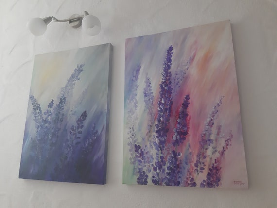 wrijving zien elf Flowers in Pastel Acrylic Painting on Canvas 50 X 70 Cm - Etsy