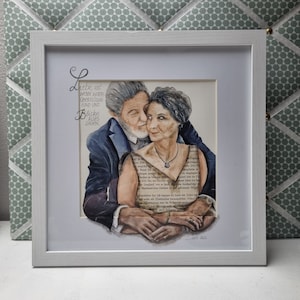 Les looks disent tout - technique mixte originale 30 x 30 cm peinte à la main