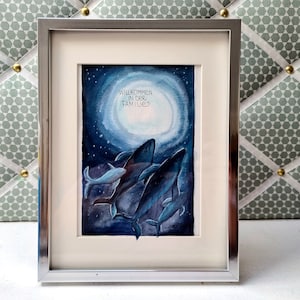 Benvenuto - Acquarello originale con passepartout e cornice 18 x 24 cm