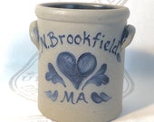 Vintage Rowe Pottery Works Crock, Cambridge Wis Stoneware Crock