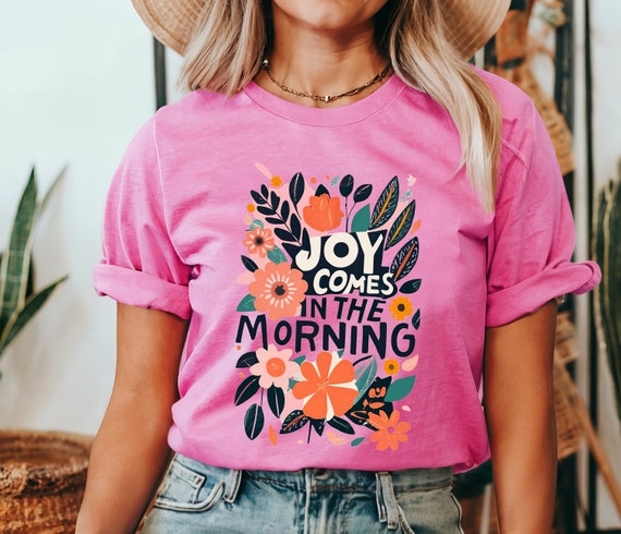La gioia arriva al mattino T shirt cristiana per donne con disegno di fiori luminosi Salmo 30 5 T shirt fede regalo T shirt con emblema alla moda Boho Etsy Italia