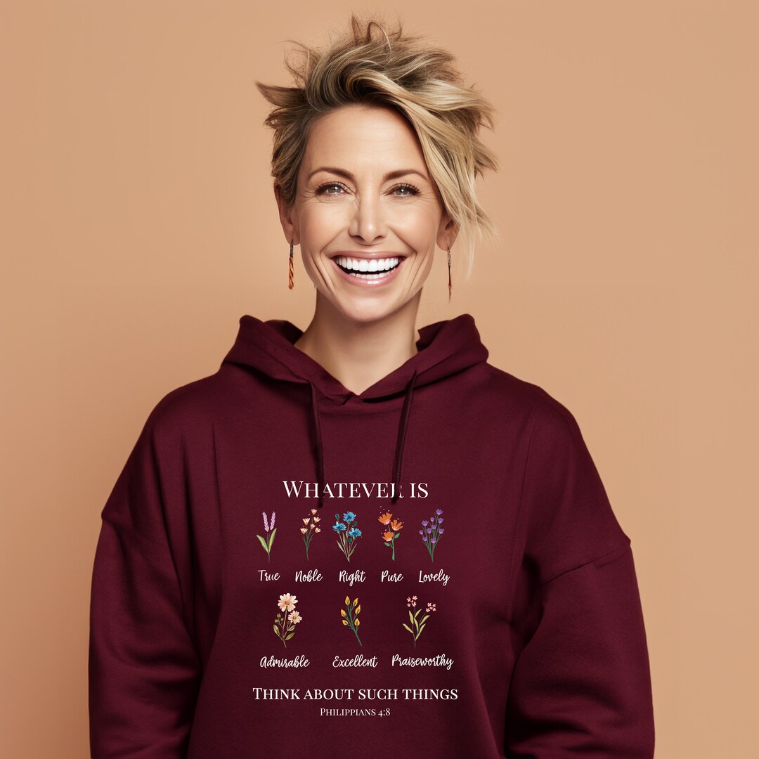 Whatever is Christian Hoodie for Women/ Philippians 48/ Etsy