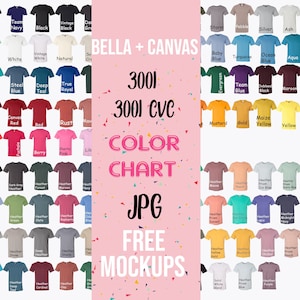 Download Bella Canvas 3001cvc Color Chart Free Size Chart Jpg File Etsy