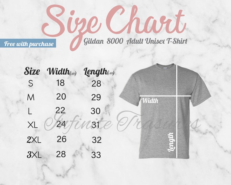 Gildan 8000 Color Chart Adult Unisex T-Shirt UPDATED | Etsy