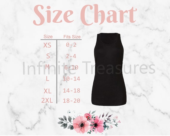 Bella Flowy Tank Size Chart