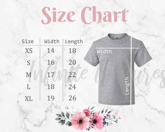 Fruit Of The Loom Youth T Shirt Size Chart