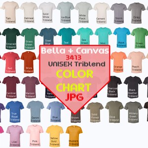 Download Bella Canvas 3413 Color Color Unisex Triblend S S Tee 52 Etsy