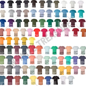 Download Bella Canvas 3001/3001CVC Color Chart FREE size Chart JPG ...