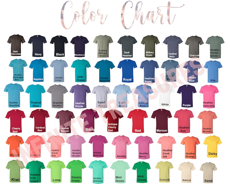 Gildan Shirt Colors Chart