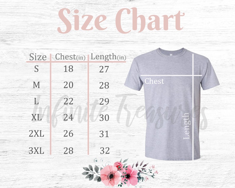 gildan soft style t shirt size chart