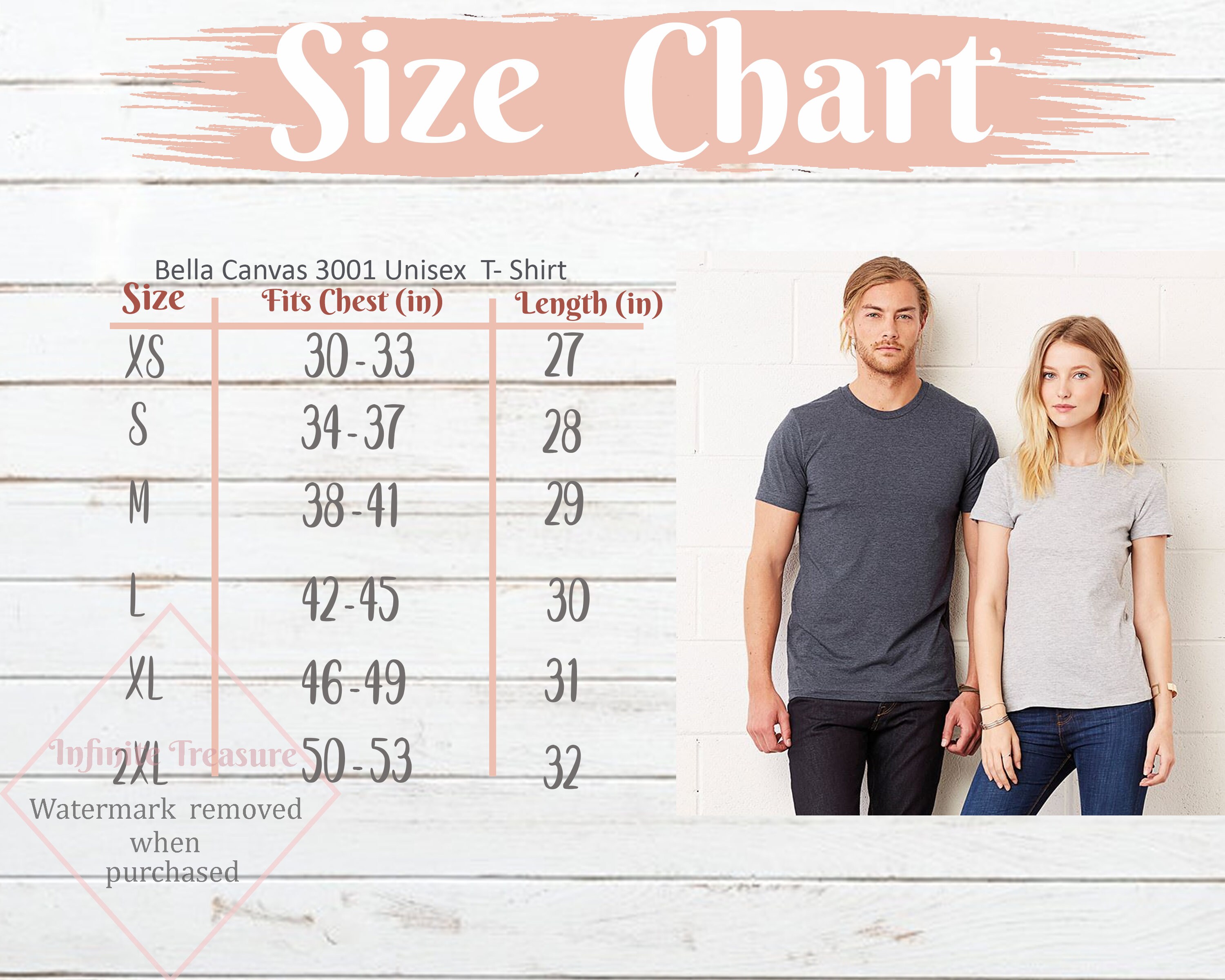 Bella Canvas Size Chart Mock Up 3001 Unisex Jersey Crewneck | Etsy