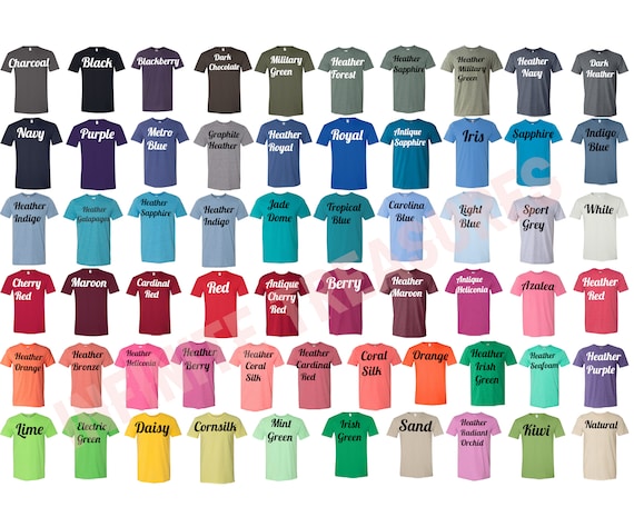 Gildan Shirt Color Chart