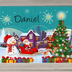 Personalised Christmas jigsaw puzzle, Gifts for children, Christmas Gifts, Stocking fillers, Snowman puzzle, Santa puzzle, Christmas Puzzle.