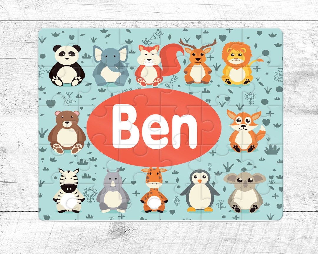 Animals | Zoo | Wooden Jigsaw Puzzle | Personalised | Jungle | Lion ...