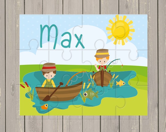 Buy Personalised Fishing Jigsaw Puzzle Gift for Children Birthday