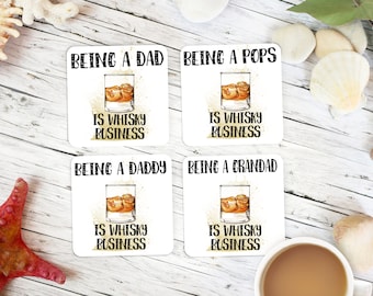 Whiskey Business Coaster - Whisky Coaster - Gifts for Men - Father's Day Gifts - Gifts for Dad -  Daddy - Gifts for Grandad - Brother