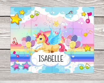 Quebra-cabeça de unicórnio personalizado, presente para crianças