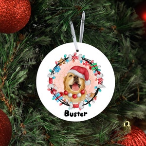 Bola de Natal personalizada para raça de cachorro | Decoração para árvore de Natal | Presente de lembrança para cachorro | Presente para cachorro | Decoração para pendurar | Muitas raças