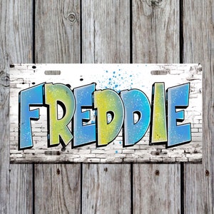Gepersonaliseerd nummerplaatbord in Amerikaanse stijl, elke naam of woorden kunnen worden toegevoegd, naamplaat, graffitistijl, deurbord, plaquette, gepersonaliseerd cadeau