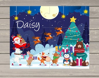 Personalised Christmas Jigsaw Puzzle - Gifts for children - Stocking Fillers -  Snowman -  Santa - Reindeer - Christmas Puzzle