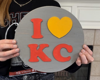 Handmade KC Heart Wall Decor | Kansas City Pride, 10" Round