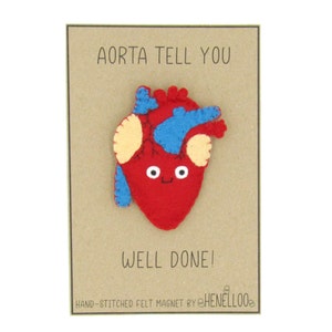 Science congratulations gifts, Aorta tell you heart magnet, Biology gifts, graduation Phd Medicine