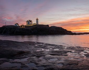 Nubble Light Cape Neddick Maine Fine Art, Metal, Acrylic Wall Decor
