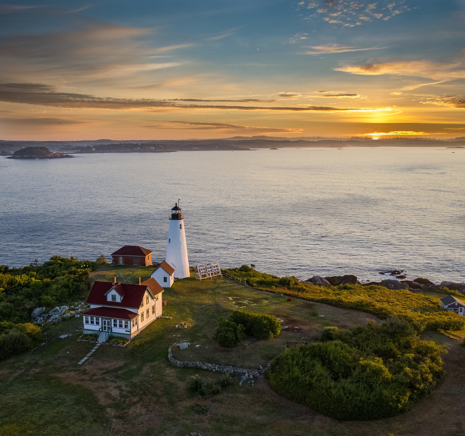 Bakers Island Lighthouse in Salem Massachusetts at Sunrise Etsy UK