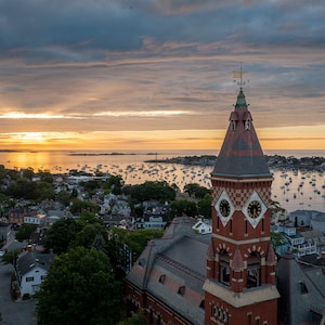 Marblehead Licht Massachusetts bei Sonnenaufgang Metall, Acryl-Wand-Dekor