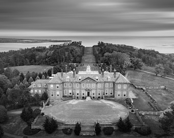 Castle Hill on the Crane Estate in Ipswich MA. Autumn sunrise  B&W Fine Art, Metal, Acrylic Wall Decor